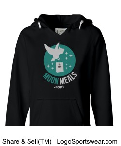 MoonMeals.com Ladies Organic V-Neck Hooded Sweatshirt Design Zoom